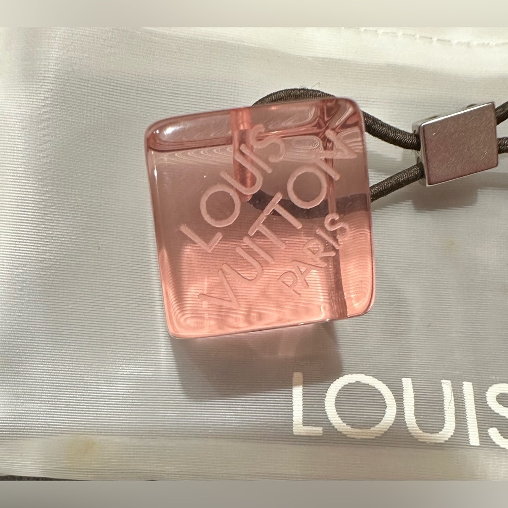 Louis Vuitton Pink Cube Hair Tie - Picture 2 of 4